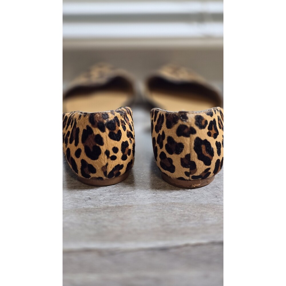 J.Crew Leopard Print Calf Hair d'Orsay Pointed Toe Flats - Picture 4 of 8